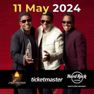 Jackie Jackson Instagram - We’re Goin’ Back To Indiana again this Spring! Join us for an unforgettable evening and timeless hits at Hard Rock Casino Northern Indiana! 

Tickets for this event are on sale starting today! Don’t miss your chance to be a part our show in the place to where it all began. Secure your seats now and get ready to groove with us! 

📅 Date: Saturday 11 May 2024
🕢 Time: 7:00 PM
📍 Venue: Hard Rock Northern Indiana, Gary, Indiana
🎫 Ticketmaster 

#thejacksons #goingbacktoindiana #hardrock #live #concert #spring #TGIF #weekend