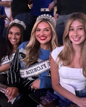 Jaclyn Stapp Instagram - Bringing the magic to the court! @orlandomagic 🏀✨ Thank you Orlando magic for having our @missflusa @missflteenusa as guests. Fun night and electrifying win!  #OrlandoMagic #Nbaplayoffs #Missflusa @carolineedixon  @shar.nelsonn