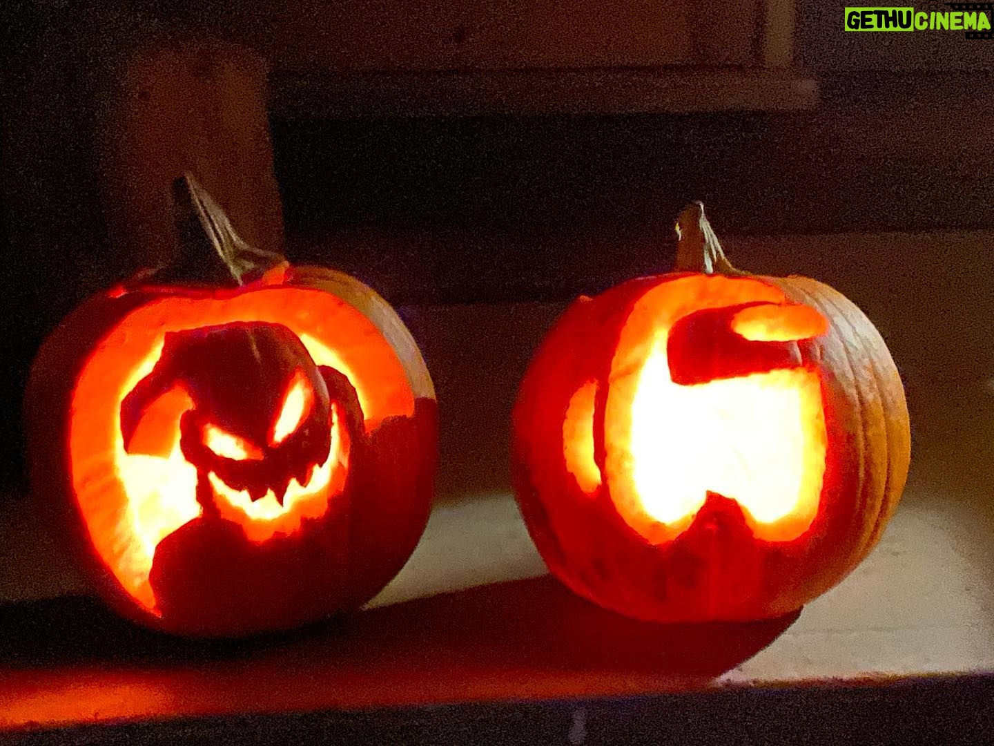Jacob Vargas - 3.3K Likes - Pumpkin carving time. Rose carved The Oogie Boogie Man and Ava carved an #AmongUs character. Great job Ladies!!!