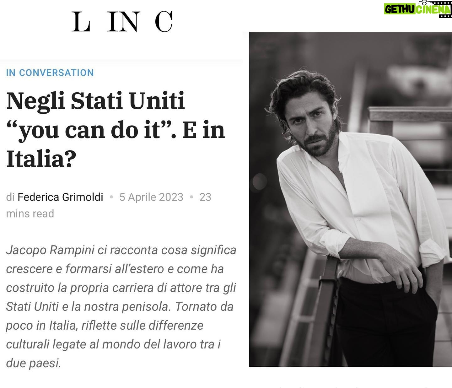 Jacopo Rampini - 3.5K Likes - I had a great conversation with @fedegrim for LINC Magazine of @manpower_italia
(Photographed in New York by @saramontalbano )
Link in bio