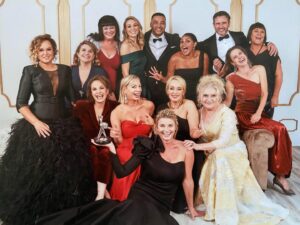 Jacqueline Brennan Instagram - This will be the last Logies for Wentworth. Wishing all the Wentworth family a wonderful celebration. Good luck to @milokatty and @bernardcurry and @wentworthonfoxtel . Sending love to all the cast, crew, creatives @nathanlloydcasting and Producers @joporter_ Penny Win and @pinoamenta . I’ll be rooting for you from the couch. Love ewes. @tvweekmag @wentworthonfoxtel @foxtel #couchbliss #shoesbyugg #eatingcarbs
