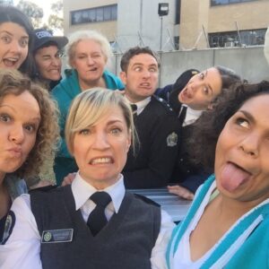 Jacqueline Brennan Instagram - I can now have five friends to my house. 🤸‍♂️🤸‍♂️🤸‍♂️🤸‍♂️🤸‍♂️ @rarriwuyhick @leahpurcell @celiaireland @bernardcurry @ebonykaymakeupartist @lmmuafx #kateatkinson  #twotoomany #missyou
