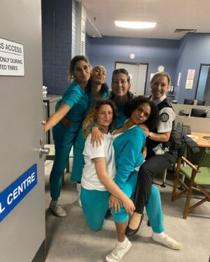 Jacqueline Brennan Instagram - What a fine bunch of humans! #tealtuesday #solucky #andaweebitsad #precoviddistancing