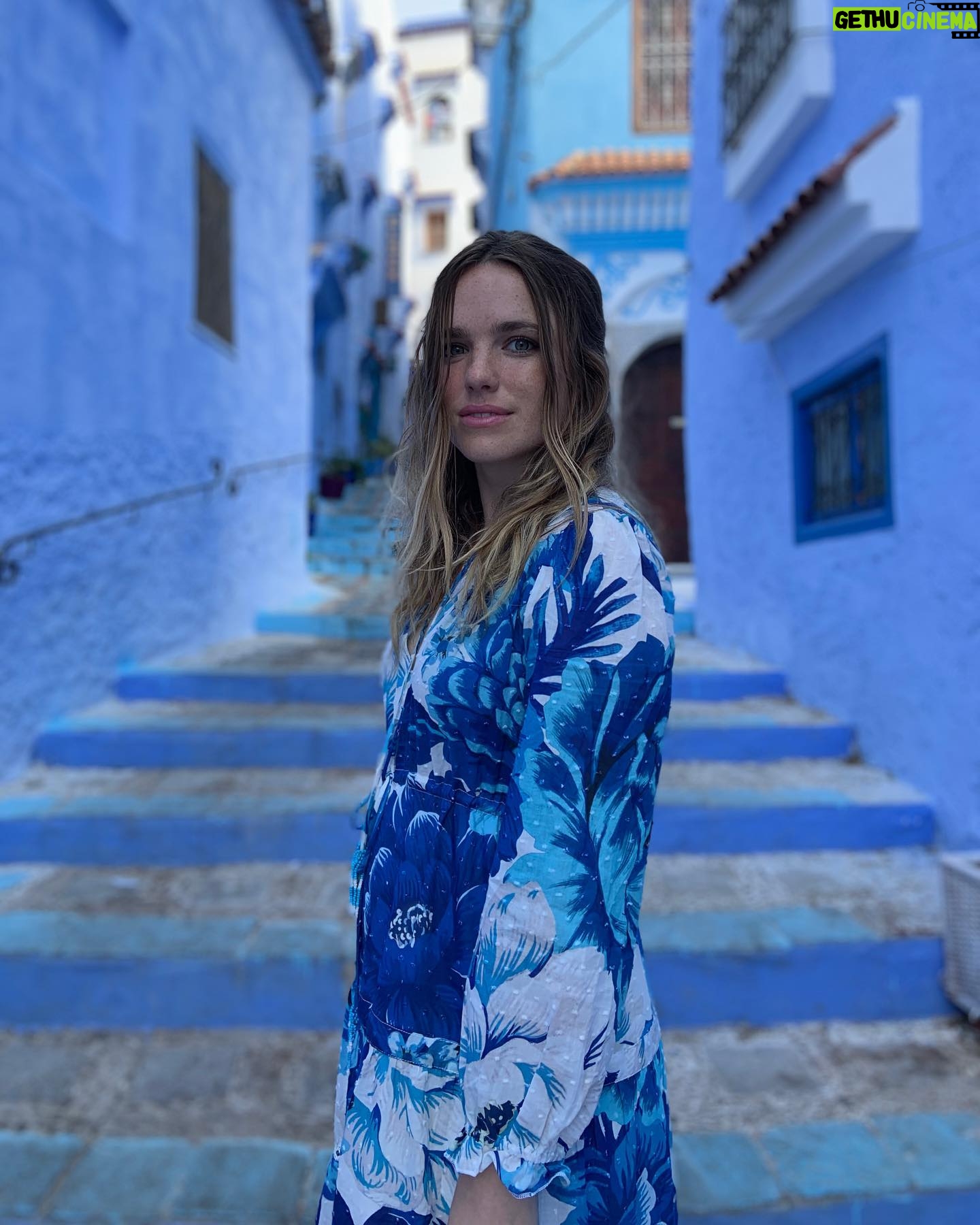 Jacqueline Byers - 3.9K Likes - Chefchaouen. 💙 (photo: @carmensteger)