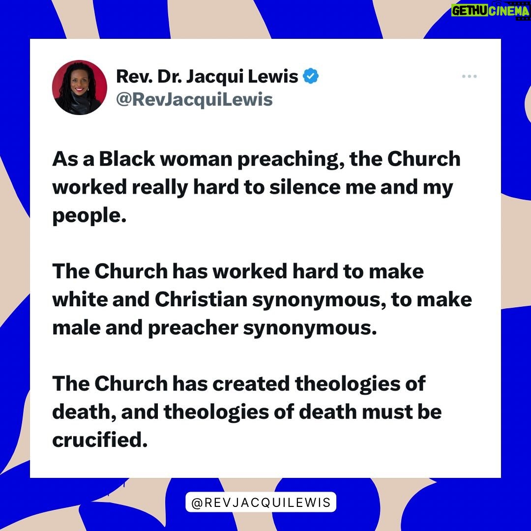 Jacqui Lewis - 745 Likes - Love WILL have the final word. But we need to make sure that theologies of death are crucified. We need to lift theologies of LOVE. That is how we partner with God.
❤️✊🏾
#LovePeriod #FierceLove #GodIsLove #ProgressiveChristianity #RevDrJacquiLewis #BlackWomen