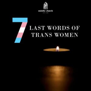 Jacqui Lewis Instagram - Reflecting on the life of Jesus—a Palestinian Jew—slain by the empire, we’re reminded of countless individuals whose lives have been cut short by oppressive laws and the insidious grip of power and hate.

Trans rights face unprecedented assaults in our nation’s corridors of power. Policies and bills wielded by those in authority aim to obliterate our siblings’ narratives, stripping them of rights, healthcare, and bodily autonomy.

In mourning Jesus, we mourn not only him but for ALL who are holy, sacred, and deeply cherished.

While extensive records recount Jesus’ journey, the same comprehensive documentation doesn’t exist for these women. Out of 45 reports thus far unearthed (source: tdor.translivesmatter.info/reports), with an additional 7 acknowledged by the Human Rights Campaign, today we honor these 7 women.

7 women—sisters, mothers, daughters, lovers, friends, and pioneers—cherished by their kin and communities. Today, we lift you in remembrance. We breathe life into your names and stories. We affirm your significance, vowing never to forget.

Join us in a moment of silence. Speak their names and those before them. Share their faces. As long as the trans community is under attack, we will stand up and fight back. Check out our story to see how you can participate with us today.