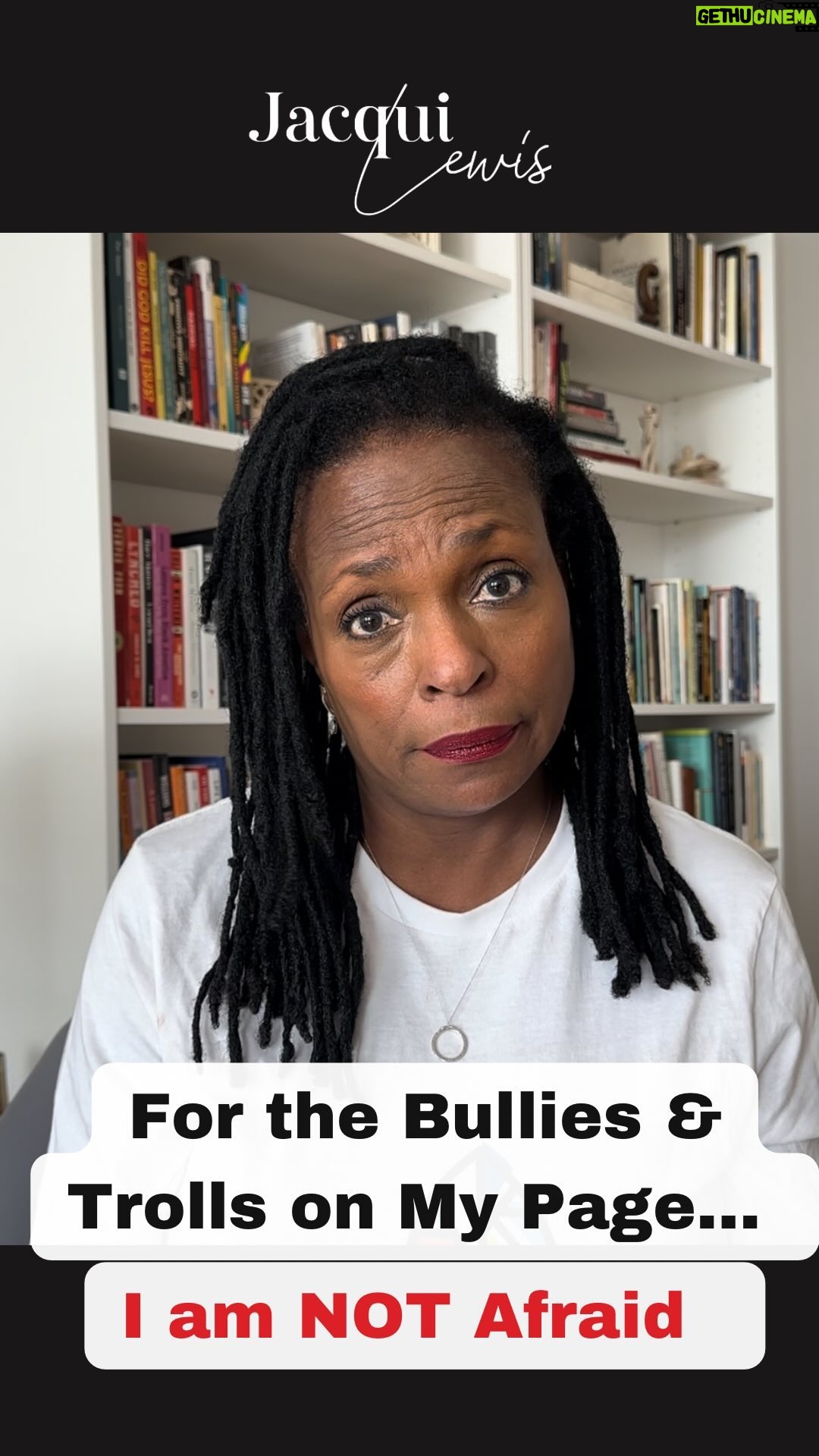 Jacqui Lewis - 0.9K Likes - Sometimes the cost of speaking the truth is a mean comment and sometimes it’s a death threat (yup, I get those). But rest assured, I will not be bullied into silence. I will continue to speak truth to power. ❤️✊🏾
If you agree, yay. Let’s work together. If you don’t: okay. We can dialogue about things civilly or you can choose to not engage with my content. You don’t have to follow me or like what I say. But please don’t bring negativity and threats to my page. There’s a thin line between violence online and violence in real life. Do not bring violence to me.
#FierceLove #TruthToPower #ProgressiveFaith #Ubuntu #LovePeriod #StopBullying