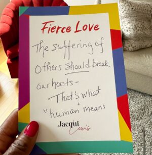 Jacqui Lewis Instagram - Double tap if you feel me. If you feel the collective pain of the world.❤️🙏🏾

The suffering of others should break all of our hearts- it should crack them open wide enough to love MORE, to “See no stranger” as my friend @valariekaur says.

We are ALL God’s chosen ones no matter what we believe or don’t believe. I will keep ringing the bell for love until my last breath.

Looking forward to my Insta Live with @valariekaur on Wednesday 4/ 24 at 7:00pm EDT. We’ll talk all things Revolutionary Love. Valarie’s book “See No Stranger” is a mission statement and rally cry for empathy for all.

And don’t forget there are still digital and in person tickets to Freedom Rising Conference starting THIS FRIDAY the 26th. Tix at www.freedomrisingconference.com. I so hope to see you there ❤️✊🏾