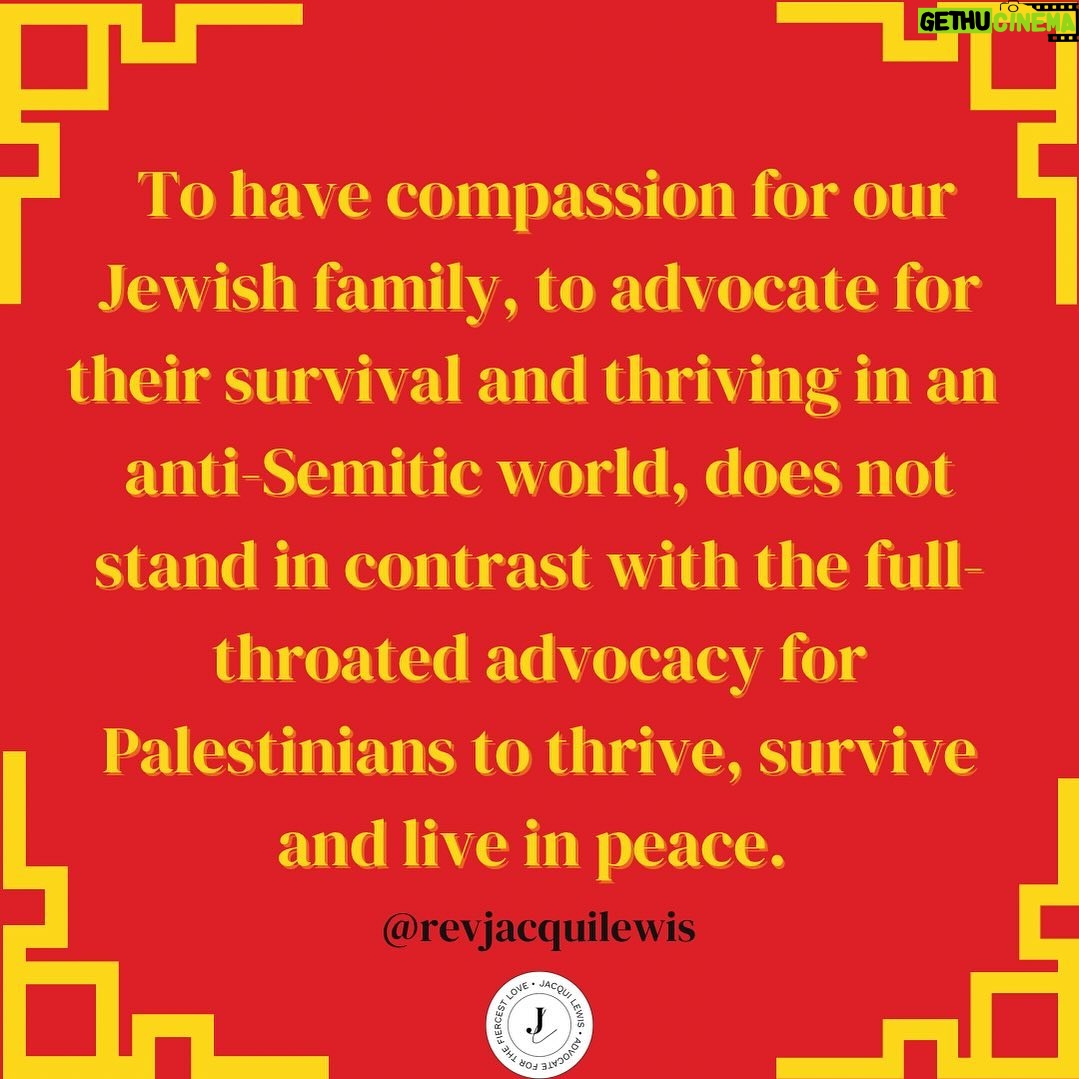 Jacqui Lewis - 3.6K Likes - Praying for all.
May the returned hostages find themselves enveloped in love as they begin the long journey of healing. May ALL of the hostages be released.
May the short ceasefire pave the way for a more permanent end to the inexcusable and inhumane violence on Palestinians.
May diplomacy and political engagement replace bombs and indiscriminate warfare.
May peace soon reign.
🙏🏾🙏🏾🙏🏾🙏🏾🙏🏾🙏🏾🙏🏾🙏🏾
#GodIsLove #FierceLove #CeaseFireNow #LovePeriod #CeaseFire #NeverAgain #PublicTheology #PrayWithYourFeet #BringThemHome #Palestine #Israel