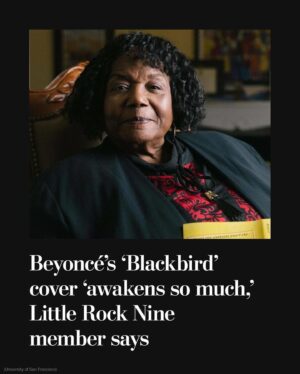 Jacqui Lewis Instagram - My calling to ministry is deeply rooted in the Civil Rights Movement. My work has been about social justice and reclaiming and reframing Christianity. By all accounts, #CowboyCarter is a body of music that reclaims and reframes music and American history. 

Throughout the album Beyoncé gives the world a new, inclusive and expansive offering of music- lifting up our blackbirds and new black rising starts while truly honoring ALL of music history (Dolly Parton, Willie Nelson, Stevie Wonder, Linda Martell).

May we enjoy this music. And it cause our hearts to open more. Art matters. History matters. This album imagines a way forward into something bold and NEW while lifting up the past and future. 

#CowboyCarter #Beyonce #FierceLove #artheals #LovePeriod #LittleRockNine #LindaMartell #TannerAdell #BrittneySpencer #TieraKennedy #ReynaRoberts #PaulMccartney ❤️✊🏾

R/p @poststyle:

When Melba Pattillo Beals heard Beyoncé sing a line from the Beatles’ “Blackbird” on her new album last week, she was transported back to a morning in September 1957, when she and eight other Black students arrived at an all-White Arkansas school.

Beals, a member of the group known as the Little Rock Nine who integrated Central High School, had loved the 1968 Beatles hit from the first time she heard it — long before she learned in 2016 that her story had inspired it.

The 82-year-old San Francisco resident said hearing Beyoncé’s rendition brought new meaning to the lyrics. As Beals streamed the song on Beyoncé’s new album, “Cowboy Carter,” she felt empowered knowing that nearly 67 years ago, she helped desegregate schools.

“This song awakens so much,” Beals said.