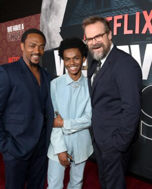 Jahi Di'Allo Winston Instagram - WE HAVE A GHOST PREMIERE. 

Last night was so cool! Loved celebrating with my incredible cast and crew   all the people who came out to support our special little ghost movie 😌 thank y’all for the love! Such a fun moment! Make sure y’all check out We Have A Ghost tomorrow!!! only on @netflix
Stylist: @apuje 
Stylist Asst: @georgesaintthomas
Fit: @grayscaleic 
Jewelry: @ysl 
Shoes: @maisonmargiela