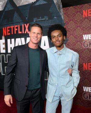 Jahi Di'Allo Winston Instagram - WE HAVE A GHOST PREMIERE. 

Last night was so cool! Loved celebrating with my incredible cast and crew   all the people who came out to support our special little ghost movie 😌 thank y’all for the love! Such a fun moment! Make sure y’all check out We Have A Ghost tomorrow!!! only on @netflix
Stylist: @apuje 
Stylist Asst: @georgesaintthomas
Fit: @grayscaleic 
Jewelry: @ysl 
Shoes: @maisonmargiela