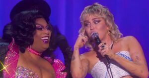 Jaidynn Diore Fierce Instagram - Getting another moment to perform again with @mileycyrus was nothing less than a true dream. It is something that I will NEVER forget. She is by far the one of the sweetest, most humble, down to earth talented and hard working artists that I’ve met/worked with. I am TRULY blessed to share this incredible moment with my sister @xosonique from @rupaulsdragrace and also my drag daughter @venus_ann_serenand my incredible drag family @sapphire_mylan @iris_lefluer and @raquelreaheart This moment of true sisterhood will last a lifetime. Thank you to everyone who have always believed in me, and even the ones who have not believed in my talent and art. Also getting to help choreograph this iconic moment and to showcase my girl group @themissfitspresents was a true blessing. You never know what blessings are coming your way. When you’re down, just remember, everything happens for a reason. I’m so PROUD and thankful to have this opportunity. And even @cher herself loved the performance! My hair💇🏾‍♀️ makeup 💄 costume 👗 jewelry 💍 and stonework 💎 by @jaidynnfierce Check us out on the free @peacocktv app! #standbyyou #mileycryus #jaidynndiorefierce #worldofwonder #dragrace #tupaulsdragrace #cher #believe
