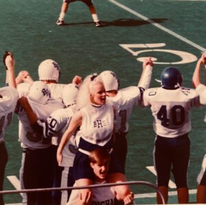 Jaime Bergman Instagram - Shout out to all the cheerleaders cheering today! The second pic of me standing on someone’s shoulders is blurry, but it’s all I got... life without cell phones 📣 #superbowl #cheer #throwback #cheerleading #binghamhighschool #statechamps