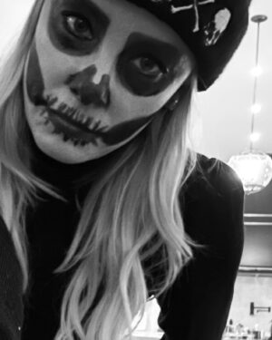 Jaime Bergman Instagram - I’m exhausted from hunting for the devil’s diet aka, sugar.  This soul of the dead is off to bed.  Happy Halloween 🎃 👻