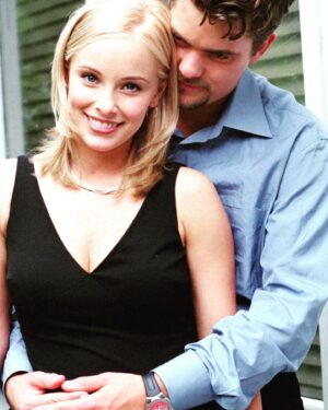 Jaime Bergman Instagram - Way back Wednesday.  Shooting Dawson’s Creek shortly after Jaden was born.  Why can’t I remember taking photo number 2?! #wbw #dawsonscreekfans