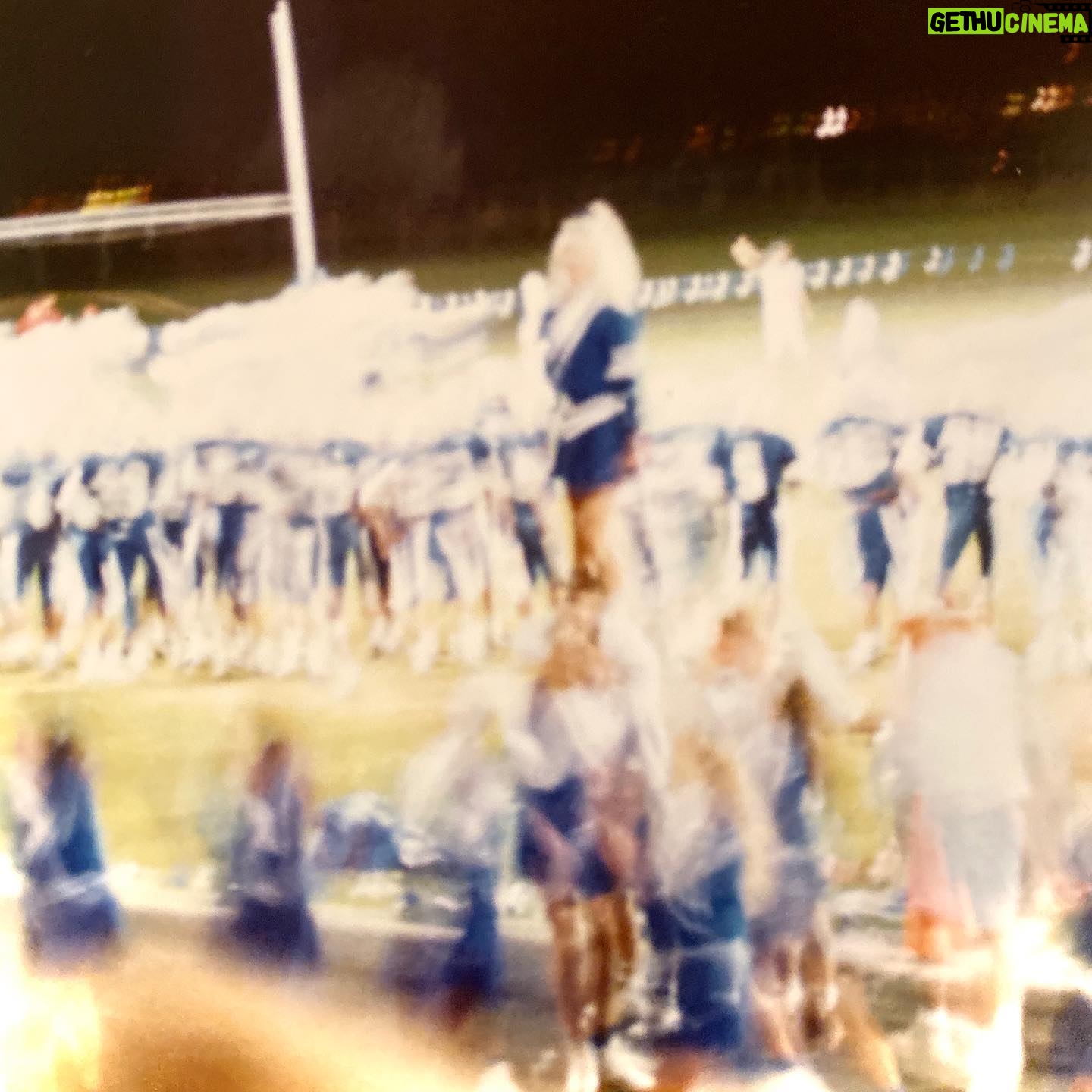 Jaime Bergman - 1.3K Likes - Shout out to all the cheerleaders cheering today! The second pic of me standing on someoneās shoulders is blurry, but itās all I got... life without cell phones š£ #superbowl #cheer #throwback #cheerleading #binghamhighschool #statechamps