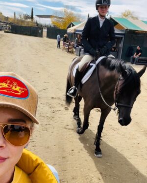 Jaime Bergman Instagram - Bittersweet day. Today was a wrap on Bella & Candy Crush showing together as a team.  It’s time for Bella to advance to a horse, and time for Candy to teach another young rider how to fly.  We own him and will make sure he’s always in the best care, loved, and spoiled.  Bella ended on a good note winning Overall Champion for her middle school and the high school in the freshman division. Thank you @futurity_farms for believing in this duo and all that you do! #goeagles #pony 🥰🐴🥺