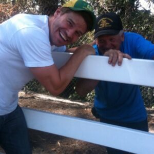 Jaime Bergman Instagram - #wbw Missing my step dad so much.  We can’t visit because of the pandemic. This pic was taken over a decade ago when we moved into our new home.  Fence needed some fixen.  #papatony #italianstallion #stepdad #cowboy