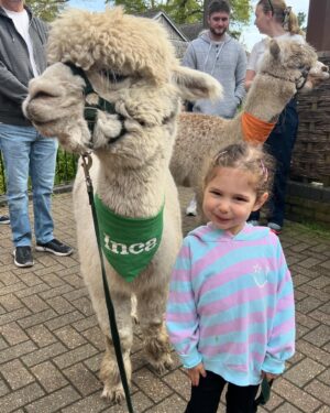 Jake Graf Instagram - Just back from a fab few days at @awayresortsholidays  in the New Forest with Hannah and the kids.👩🏼‍🤝‍👨🏻👶🏻👧🏻

This was my first EVER UK staycation and we all had a blast. 

Alpaca walking and arts and crafts and long walks and pony spotting and lunches in the sunshine and soft play and playgrounds and even a couple of hours in the pub with Hannah, thanks to her parents!🥳

We stayed at Sandy Balls (chortle!) and they're located UK wide. We'd defo head back in the Summer!😎

#holiday #staycation #uk #easter #break #family #fun #parenting #kids #cutekids #alpaca