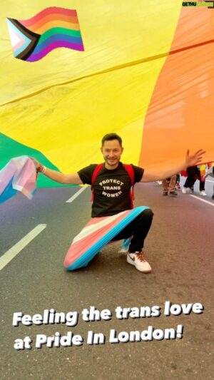 Jake Graf Instagram - Had the best day at @prideinlondon 2022.🥳

So much love, kindness and solidarity for the trans community.🏳️‍⚧️🏳️‍🌈

#lgbt #trans #pride #proud #transgender #ftm #queer #love #hope #london #prideinlondon Shirt from @thephluidproject 🙏🏼