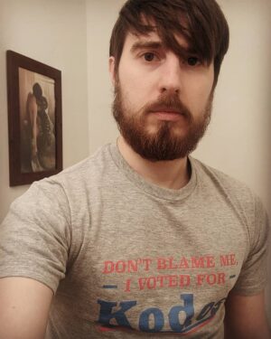 James A. Janisse Instagram - Don't blame me, I voted for Kodos. (bonus Shape of Water artwork in the background)