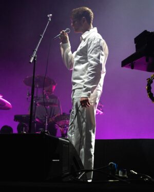 James Blake Instagram - Glastonbury you were beautiful. My favorite show in a LONG time. Love to everyone who came to see us in a packed out Woodsies tent, and also the iPlayer contingent 😘

1. @prada 

2. The first singalong of many

3. I stand up now - I’m as surprised as you are

4. @santandave popping out with us at Glastonbury like the legend he is

5. My love

6. Watching the genius of Mike Skinner with @disgracecampbell , halloumi-in-cheek

7. Pre-show luck wish

8. Thrown Around

9. The goal that saved the day #thrownaround

10. At the end of the day it’s just us @mrassister @airheadmusic

📷 @joshinfilm