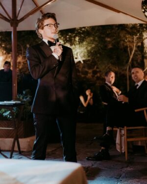 James Ford Instagram - Nervously speaking at my very sweet friends’ wedding cut to absolutely ripping on the dance floor