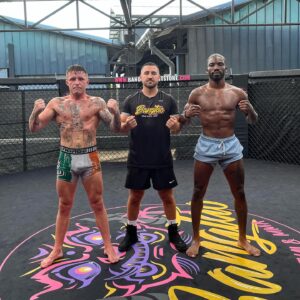 James Gallagher Instagram - Solid work today with my guy @akeitheon @strikingcoach_cmcb helping us along 🥊🥊