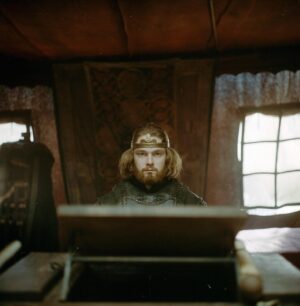 James Northcote Instagram - King Edward @timothyinnes93 behind the wheel of @thelastkingdom S5. Inever thought this photo would work. It was really dark in the tent, I’m terrible at focussing the Rolleiflex in low light. But I remember scanning it with @negativelabpro at home and being a bit blown away that it worked. I love this photo and I love what Tim gives in it 👑 #kodakporta400push1 #rolleiflex #behindthescenes #thelastkingdom #season5