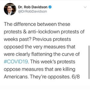 James Scully Instagram - This has been on my mind a lot lately as people are already beginning to get sick. In an ideal world of course people would not need to be out in the streets literally FIGHTING for their lives and rights during a pandemic, but this is not an ideal world. Black populations were already facing a disproportionate level of Covid deaths due to long standing social and economic inequities, but how can we expect them to NOT react to the racist violence that is prevalent in every part of America. This country and its deeply problematic financial priorities have put these people between a rock and a hard place and I’m proud of and inspired by the people who have not let that deter them. There are resources for donating to Covid relief in the link in my bio, but many of the bail and BLM organizations I’ve already advertised are using their money to try and help people who may get sick by keeping them supported and out of jail. Give if you can. #blacklivesmatter