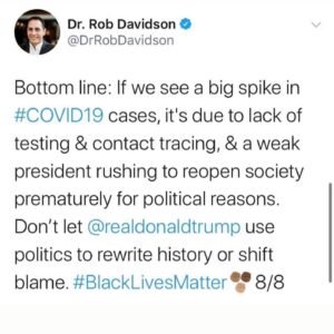 James Scully Instagram - This has been on my mind a lot lately as people are already beginning to get sick. In an ideal world of course people would not need to be out in the streets literally FIGHTING for their lives and rights during a pandemic, but this is not an ideal world. Black populations were already facing a disproportionate level of Covid deaths due to long standing social and economic inequities, but how can we expect them to NOT react to the racist violence that is prevalent in every part of America. This country and its deeply problematic financial priorities have put these people between a rock and a hard place and I’m proud of and inspired by the people who have not let that deter them. There are resources for donating to Covid relief in the link in my bio, but many of the bail and BLM organizations I’ve already advertised are using their money to try and help people who may get sick by keeping them supported and out of jail. Give if you can. #blacklivesmatter