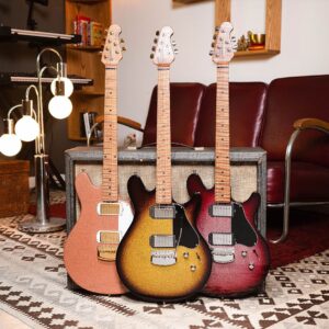 James Valentine Instagram - Excited for 2021 Valentine new colors!! Champagne Sparkle, Tobacco Sparkle, Maroon Burst Sparkle. ✨ Check them out on our tour right now! Go to music-man.com for more info!