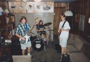 James Valentine Instagram - #TBT MY FIRST BAND “montag” ... 1994? We got the name from the book Fahrenheit 451 by Ray Bradbury ... Live from the Valentine basement, Lincoln, Nebraska. My best friends Shannon Rutherford on drums and Caleb Jensen on bass both live in LA now too, and we remain close.