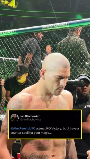 Jan Błachowicz Instagram - Jan Blachowicz was LOCKED in on Alex Pereira 👀 

🎥 @joannajedrzejczyk 

FOLLOW @fullsend_mma 

#martialarts #ufc #ufc303