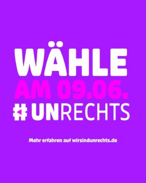 Jan Delay Instagram - wie immer delayed 😇 um ehrlich zu sein, dachte ich bei der kampagnen-anfrage: „ja fett, dann sagen da wieder sinngemäß viva con aqua, deichkind und ich, dass wir gegen nazis und rassismus sind. wir holen ein paar solidaritäts-likes, aber nichts verändert sich. denn dass wir und unsere follower antifaschisten sind, weiss eh jeder 🤷‍♂️ aber ich wurde positiv überrascht: viele acts und künstler die sich sonst nicht so explizit äussern haben mitgemacht. und genau das macht die ganze kampagne so wertvoll. denn man muss die leute erreichen, die den ernst der lage noch nicht erkannt haben. die, denen das alles bisher egal war. die unpolitischen, die sorglosen, die unentschlossenen, die  prokrastinatoren. die kids, die jetzt endlich schon mit 16 wählen dürfen 🙌 die liste all derer die mit einem unrechten kreuz auf dem wahlzettel für europa, die bundesländer oder den bundestag, die #noafd klein halten können, ist schier unendlich. und all diejenigen gilt es zu erreichen, zu motivieren und zu mobilisieren. darum props an alle die mithelfen. bei der arbeit, am esstisch, auf dem platz, im club oder hier in den socials. wenn leute von denen man es nicht erwartet, oder die sich sonst nicht zu sowas äussern ihren mund aufmachen, das ist momentan unsere stärkste währung. in diesem sinne hoffe ich, solche aktionen wie die vom schrauben-könig @wuerth_germany oder den gerüstbauern @geruestbau.boenninger finden viele nachahmer. lasst uns alles dafür tun, dass am 09.06. (und danach!) aaaaaaaalle #unrechts wählen! 🙏💚✊
