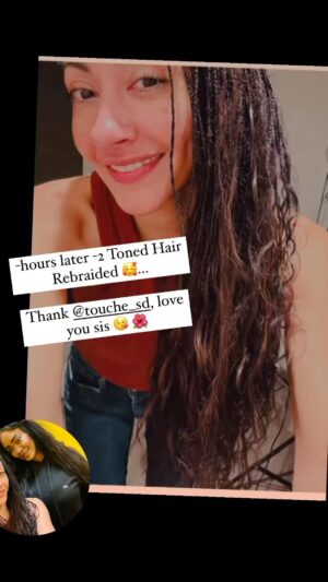 Janab Kareem Instagram - #hairbraid #Natural #protectivestyles #actress #filming #bohemianstyle #edgy #mixedgirl #habibi @touche_sd :Hair