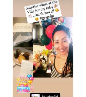 Janab Kareem Instagram - Yeahhh it’s My Bday 🎂 🎉…grateful …. thank you for the love…and treats!!:) #birthday #villa #retreat #familylove #humanlove #grateful #foodbinge #yummyfood #funtimes😎
