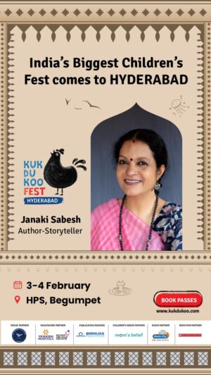Janaki Sabesh Instagram - Blending narration, music, and movement, storyteller Janaki Sabesh is bringing a perfect storytelling session for little ones. 

Enjoy the folktale of a chicken hilariously claiming sisterhood with a crocodile, and much more.

📅 Feb 3-4
🕚 11 AM - 6 PM
📍 The Hyderabad Public School, Begumpet

Secure your child’s pass now – Parents’ Entry is absolutely FREE!

#HyderabadEvents #KidsWeekend #FamilyFun #hyderabadmoms #hyderabadkids #hyderabadbloggers #hyderabadfamilies #hyderabadvibes #hyderabadmoms #ChildhoodCelebration #ChaloKukdukoo #childrensfest