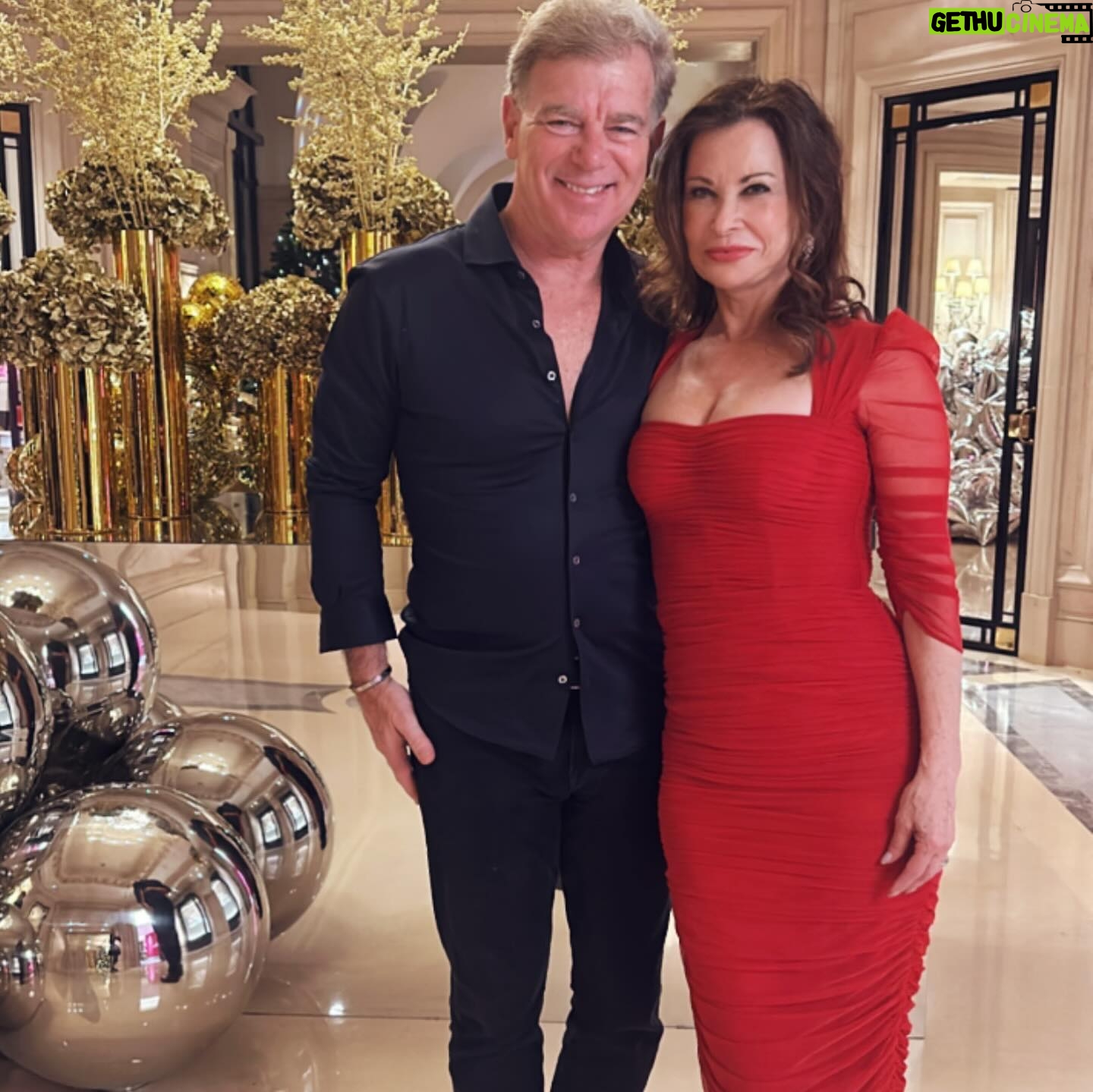 Jane Badler - 2K Likes - This was my big birthday celebration.. Total glamour and decadence at the extravagant, elegant Parisienne hotel @fsgeorgevparis .. I wore my red Dolce Gabbana dress i had been saving and my birthday shoes crystal @louboutinworld .. Here with the man i have spent the last 34 years of my life with.. a fantasy night .. dec 31, 2023
