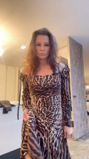 Jane Badler Instagram - Saturday night , new dress and i feel good.. life throws us curveballs. Most of us struggle with trauma , illness , loss . Thats why i feel more than ever , laugh hard , love hard and grab  every good moment tightly… new dress @proenzaschouler. @gracemelbourne