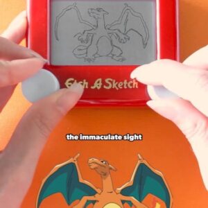 Jane Labowitch Instagram - Oh, the nostalgia... 🔥 @pokemontcg

#etchasketch #charizard #etchasketchart #pokemontcg