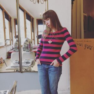 Jane Labowitch Instagram - The end of an era. 

During my time in Chicago I worked with Vlad, the owner of @illcutyouhairstudio, located in the historic Flat Iron building in Wicker Park. 

Vlad provided hair cuts and styling for me and a space to hang my art. In exchange I collaborated with him on pulp fiction-inspired marketing and basic graphic design for some of his ads. The drawing I made for him was included on a wall adorned by portraits of him made by many Chicago artists. I never intended to model, but wound up occasionally appearing in print ads that weren't necessarily the closest thing you'd associate with my brand as Princess Etch, heh. It was a cheeky delight when an acquaintance would message me bug-eyed and ask if that was me. The photo shoots were always great fun and it reminds me that I wish I spent more time collaborating while I lived in Chicago.

Vlad closed up shop and is leaving Chicago to start the next chapter of his life. I feel bad that I won't be able to say goodbye in person, so this post is the next best thing. Vlad, my hair never looked better under your care.

I hope you get a kick out of these photos which I traditionally might not have shared on my Princess Etch accounts in the past!