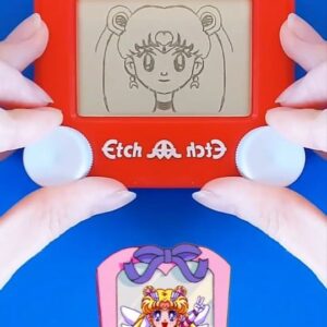 Jane Labowitch Instagram - Sailor Moon made its TV debut 32 years ago today! 🌙 This was my first anime - some of my very first memories were watching it on TV in 1995 📺 I was mesmerized seeing a cartoon girl kicking butt and was instantly hooked ❤️ What was your first anime? 

#etchasketch #sailormoonart #etchasketchart #mirrorart