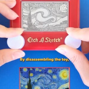 Jane Labowitch Instagram - The Starry Night on Etch A Sketch ✨🌌 Working in this medium for the last 25  years has truly brought purpose and wonder to my life 🌙

#etchasketch #thestarrynight #starrynight #starrynightvangogh #etchasketchart