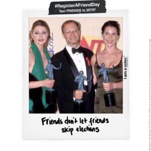 Jane Leeves Instagram - Friends don't let friends skip elections. I’m English, so I’m counting on my American friends to do it for me! Text FRIENDS to 26797 to make sure you are registered to vote. And tag your friends below to remind them to check their registration too. #RegisterAFriendDay @iamavoter