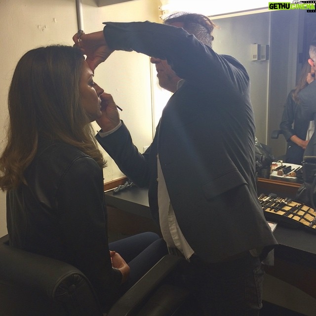 Jane Leeves - 340 Likes - Touch-ups with @jcrawjc before we go on at @ABCTheView