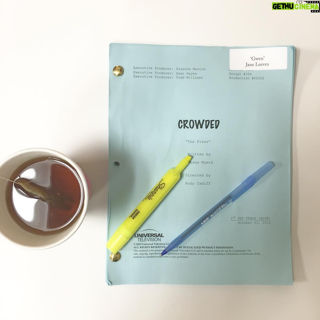 Jane Leeves - 397 Likes - Learning my lines.