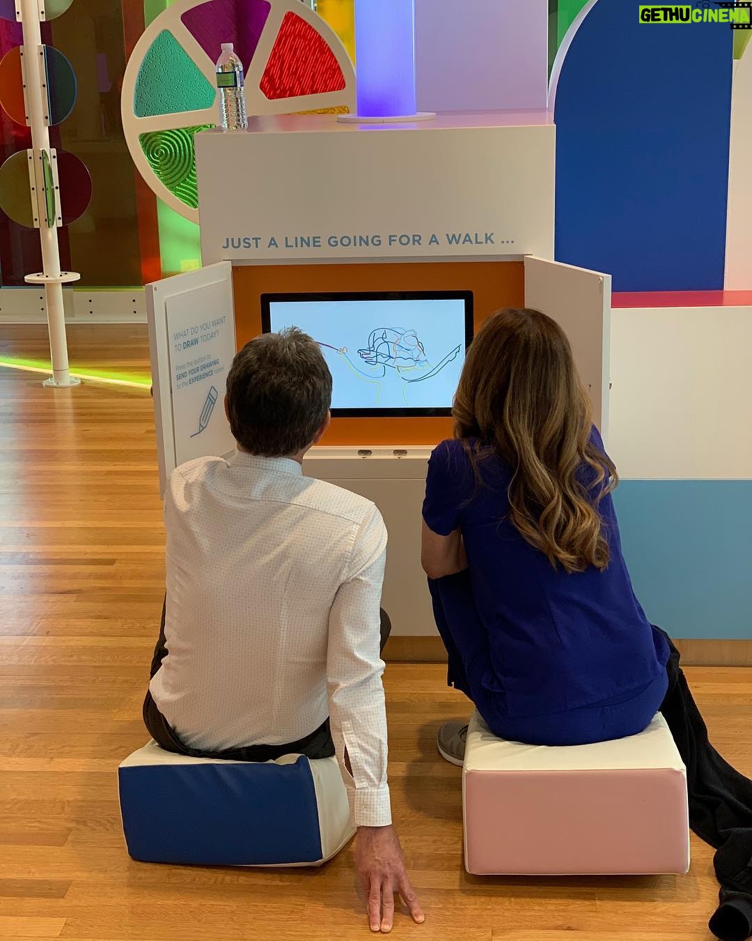 Jane Leeves - 1.5K Likes - Proof that actors are all just a bunch of children. Final day of Season 2, playing in the kid’s section of the High Museum of Art with Bruce ❤️
