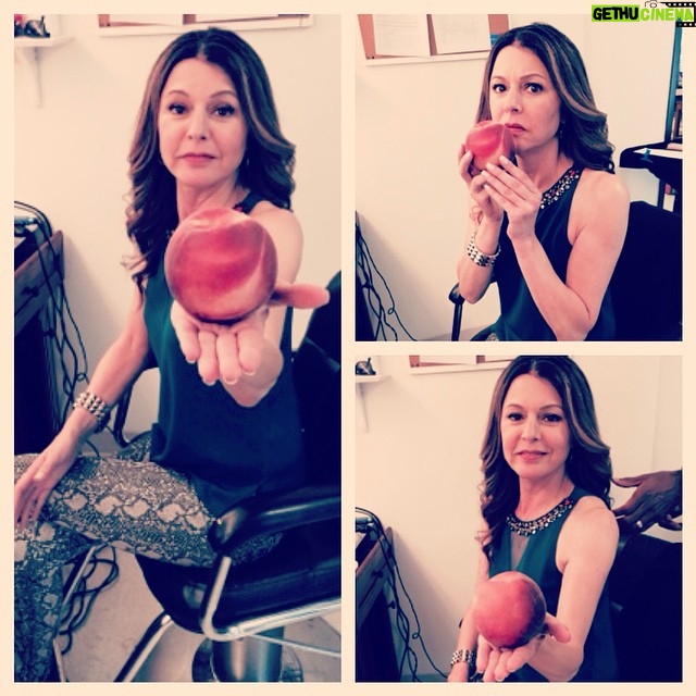 Jane Leeves - 400 Likes - The heat makes you do weird things...like pose with fruit... #JaneAndTheGiantPeach (Bonus points if you remember when I voiced the Ladybug in James and The Giant Peach)
